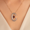 Halsketting · Vander Avort UNIQUE · met granaat, chalcedoon en diamant