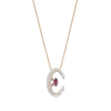Halsketting · Vander Avort UNIQUE · met granaat, chalcedoon en diamant