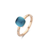Ring small · Bigli MINI SWEETY · met London Blue topaas en parelmoer (London Blue Lake)