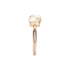 Ring small · Bigli MINI SWEETY · met rutielkwarts, witte parelmoer en diamant (Quartz Rutile Moonshine)