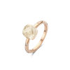 Ring small · Bigli MINI SWEETY · met rutielkwarts, witte parelmoer en diamant (Quartz Rutile Moonshine)