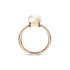 Ring small · Bigli MINI SWEETY · met rutielkwarts, witte parelmoer en diamant (Quartz Rutile Moonshine)