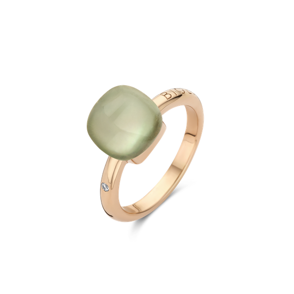 Ring · Bigli MINI SWEETY · met groene amethist en parelmoer (Fantastic Prasiolite)