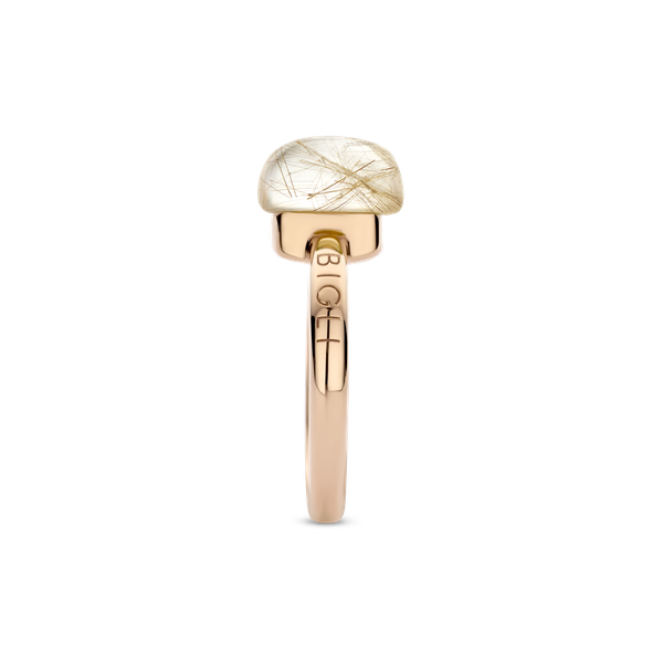 Ring · Bigli MINI SWEETY · met rutielkwarts en witte parelmoer (Quartz Rutile Moonshine)