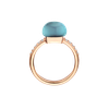 Ring · Bigli MINI SWEETY · met London Blue topaas, parelmoer en diamant (London Blue Lake)