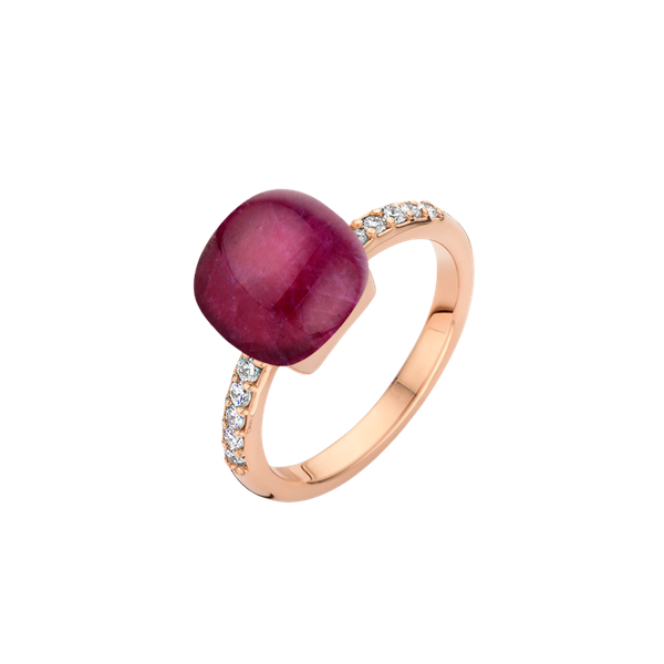 Ring · Bigli MINI SWEETY · met amethist, robijn, parelmoer en diamant (Amethyst Blush)