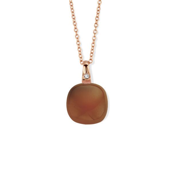 Halsketting · Bigli MINI SWEETY · rookkwarts, oranje agaat en parelmoer