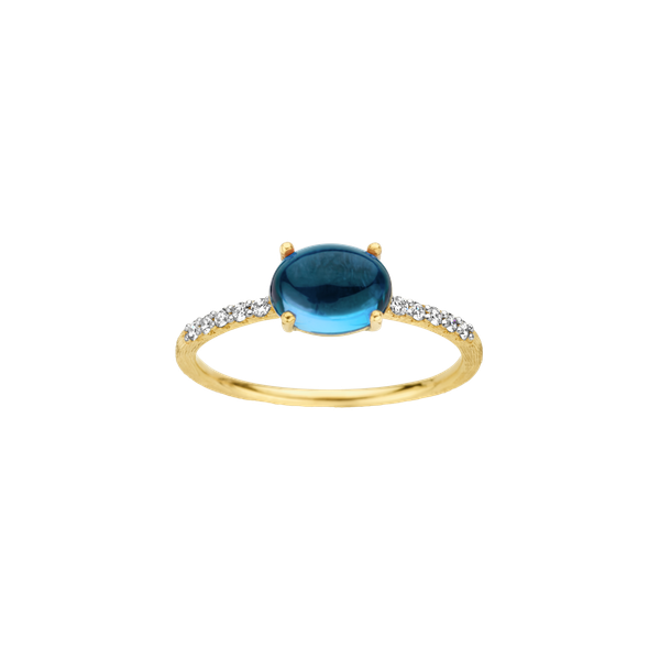 Ring medium · Nanis AZURE · met topaas en diamant