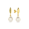 Oorbellen geel goud met zoetwater parel