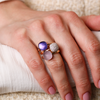 Ring · Bigli MINI SWEETY · met amethist, lapis en parelmoer (Lapis Night)