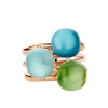 Ring · Bigli MINI SWEETY · met turkoois, bergkristal en parelmoer (Rock Crystal Blues)