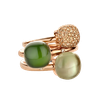 Ring · Bigli MINI SWEETY · met groene amethist en parelmoer (Fantastic Prasiolite)