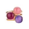 Ring · Bigli MINI SWEETY · met robijn, roze kwarts en parelmoer (Pink Quartz Pastel)
