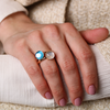 Ring · Bigli MINI SWEETY · met blauwe topaas, parelmoer en turkoois (Eclectic Blue)