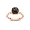 Ring small · Bigli MINI SWEETY · met rutielkwarts en onyx (Rutile In The Dark)