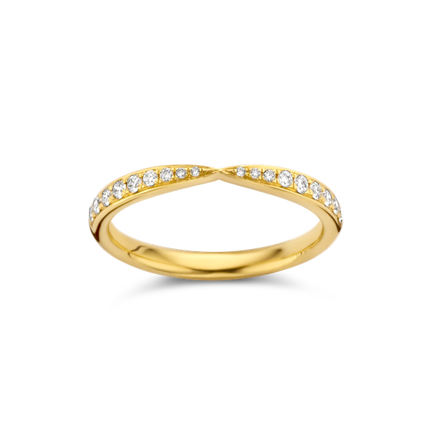 Ring alliance geel goud met 0.21ct diamant