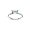 Ring solitaire wit goud met tourmalijn bicolor en diamant