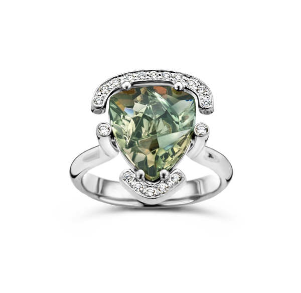 Ring · Vander Avort UNIQUE · met zonnesteen en diamant