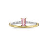 Ring solitaire geel goud met roze saffier en diamant