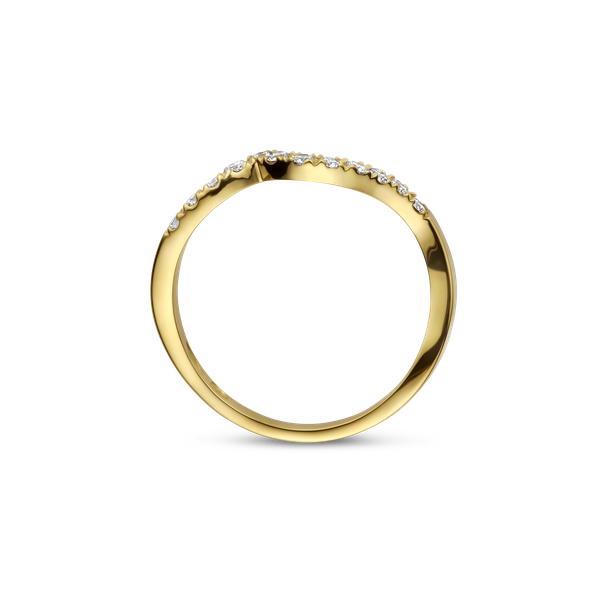 Ring geel goud met 0.21ct diamant