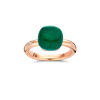 Ring · Bigli MINI SWEETY · met smaragd, bergkristal en parelmoer (Emerald Green)