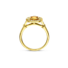 Ring vintage geel goud met citrine en diamant