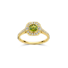 Ring vintage geel goud met tourmalijn en diamant