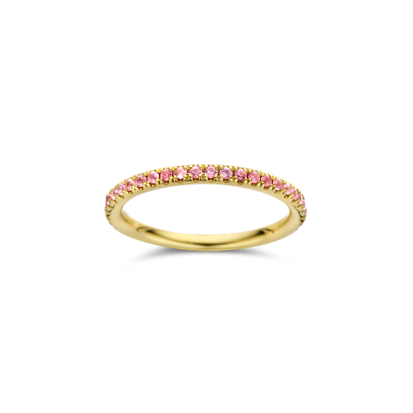 Ring alliance geel goud met 0.39ct saffier