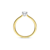 Ring solitaire bicolor geel-wit goud met 0.30ct diamant