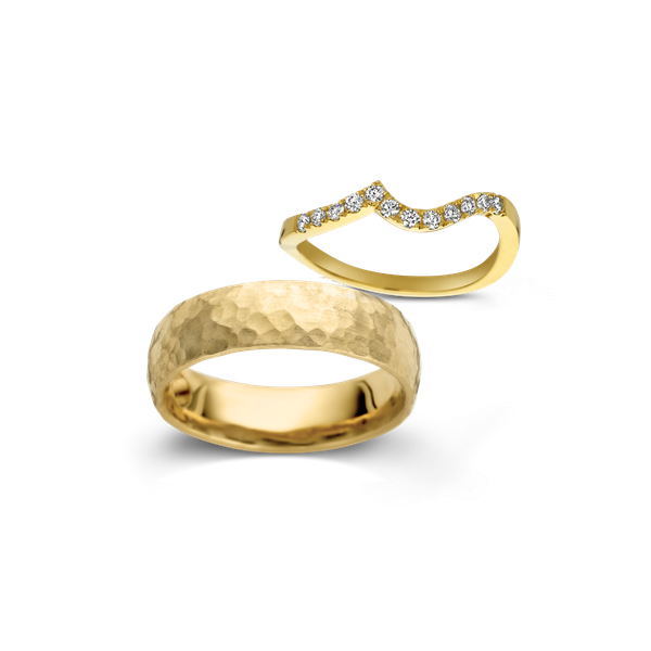 Trouwringen · Vander Avort CEREMONY · met structuur en diamant
