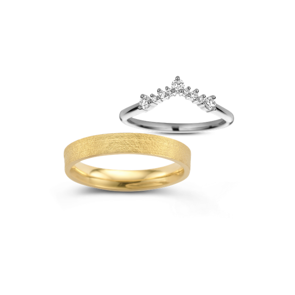 Trouwringen · Vander Avort CEREMONY · met structuur en diamant