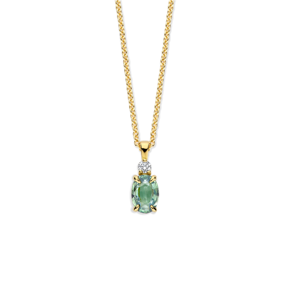 Halsketting · Vander Avort COLOURFUL · met saffier en diamant
