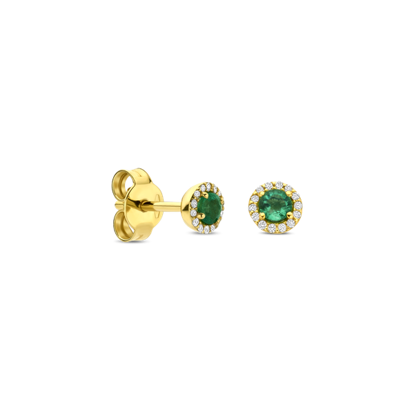 Oorbellen · Vander Avort COLOURFUL · met smaragd en diamant