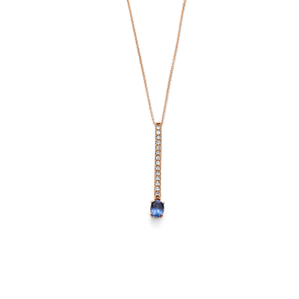 Halsketting · Vander Avort COLOURFUL · met saffier en diamant