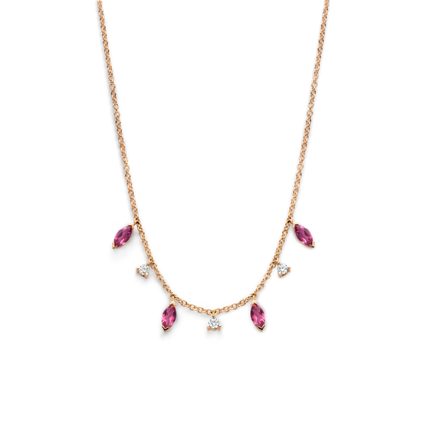 Halsketting · Vander Avort COLOURFUL · met rubeliet en diamant