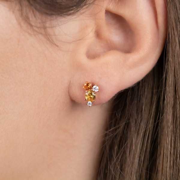 Oorbellen · Vander Avort COLOURFUL · met saffier en diamant