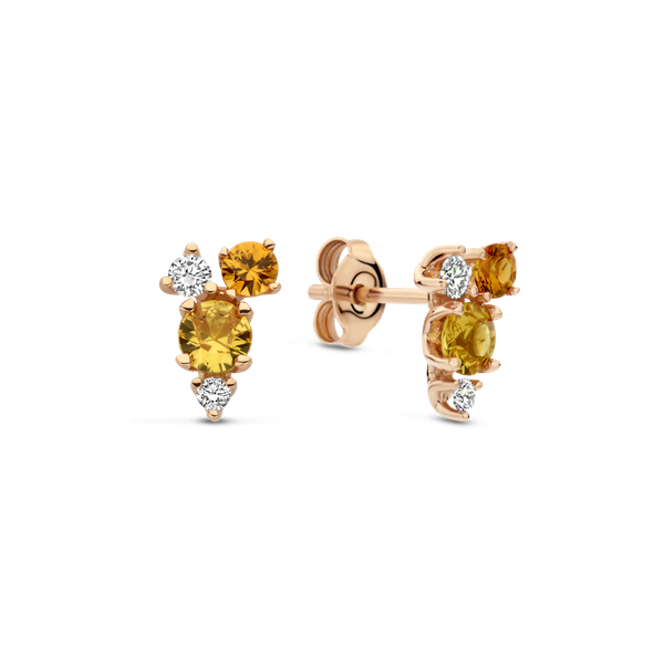 Oorbellen · Vander Avort COLOURFUL · met saffier en diamant