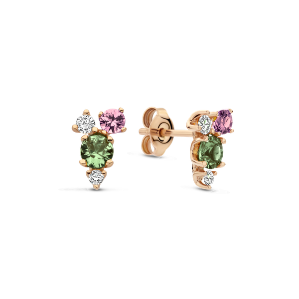 Oorbellen · Vander Avort COLOURFUL · met saffier en diamant