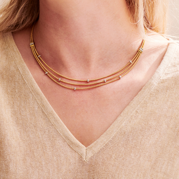 Halsketting · Vander Avort SILK ROPE · met diamant